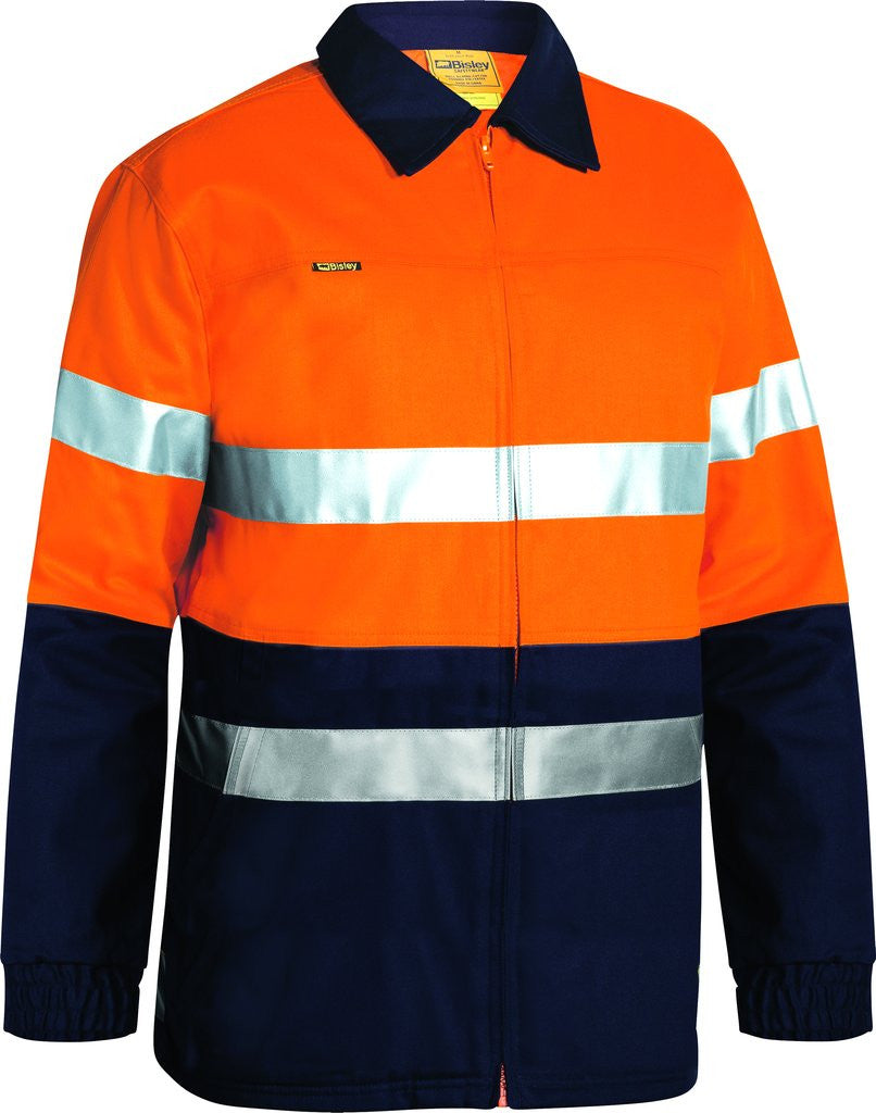 BK6710T BISLEY 2 TONE HI VIS DRILL JACKET 3M REFLECTIVE TAPE
