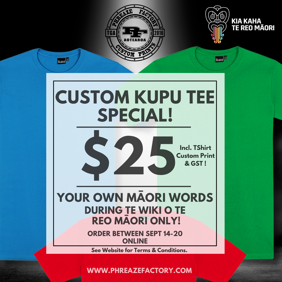 Te Wiki o te Reo Māori 2026 Custom Tee!